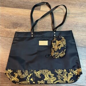 Versace parfums tote with detachable pouch